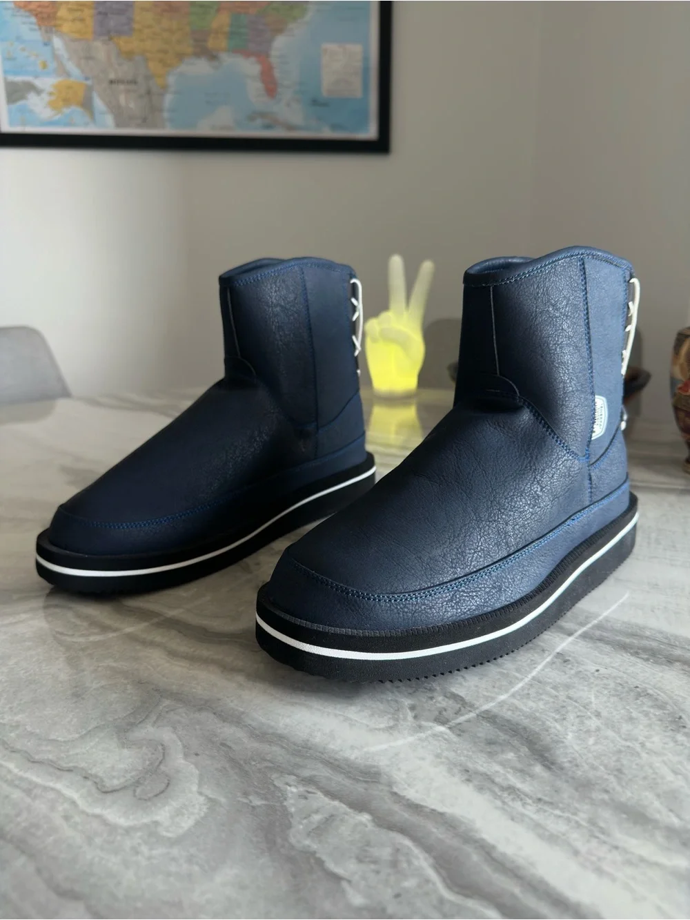 Suicoke QC-ANWP Waterproof Navy Blue Ankle Boots